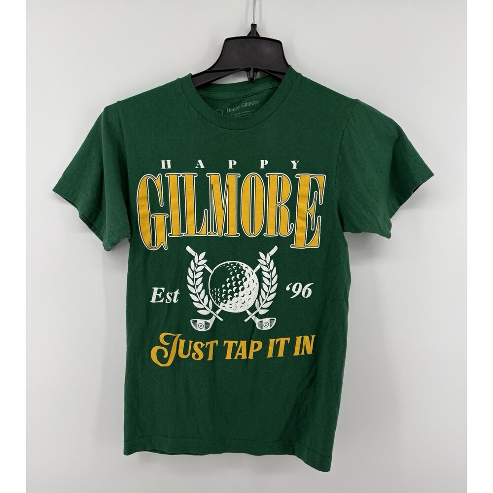 Happy Gilmore Green and Yellow "Just Tap It In" Graphic T-Shirt Medium